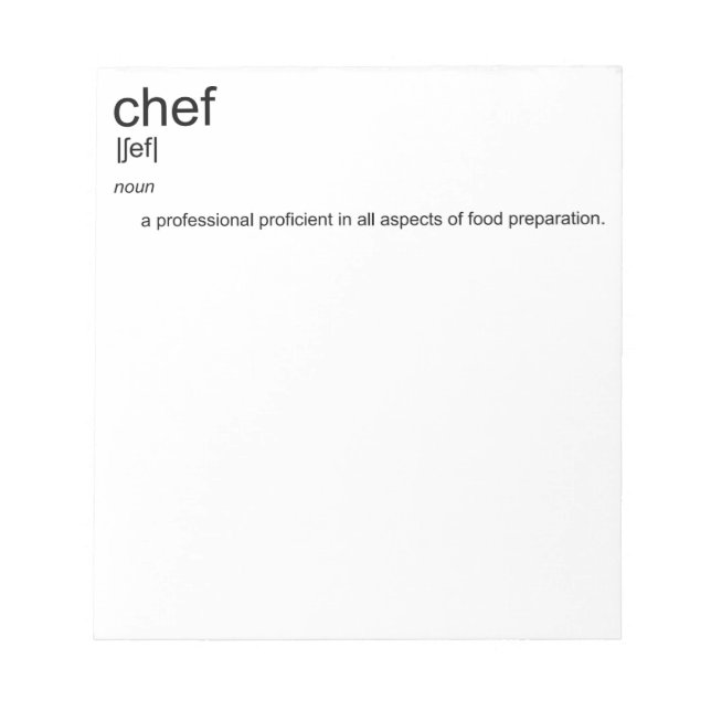 Bloc-note Dictionnaire de définition CHEF de la conception d (Devant)