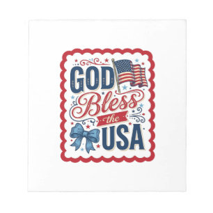 Bloc-note Dieu bénisse les États-Unis Vintage Design de T-sh