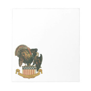 Bloc-note Dinde de Thanksgiving vintage, aigle, drapeau amér