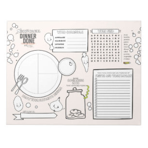 Bloc-note Dîner - Pages d'activités de l'atelier