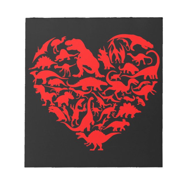 Bloc-note Dinosaur Amour Coeur Cute Valentines Jour Garçons  (Devant)