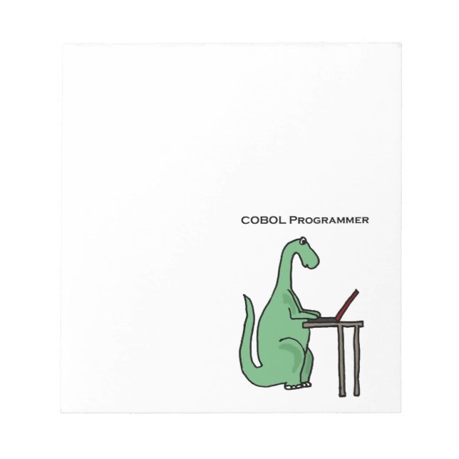Bloc-note Dinosaur programmeur COBOL drôle (Devant)