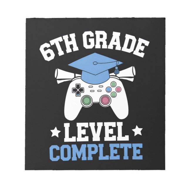 Bloc-note Diplômé de 6e niveau de jeu de jeu complet (Devant)