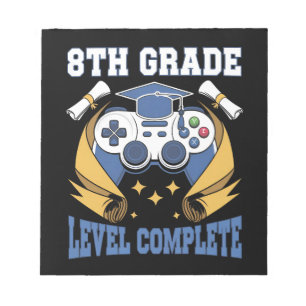 Bloc-note Diplômé de 8e année niveau complet jeu jeux vidéo 