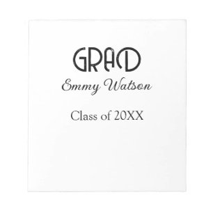 Bloc-note diplômé lettre gras diplôme nom promotion 20XX sim