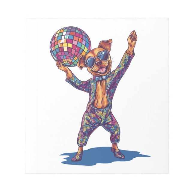 Bloc-note Disco Dog Delight � Funny 70s Party Pup (Devant)