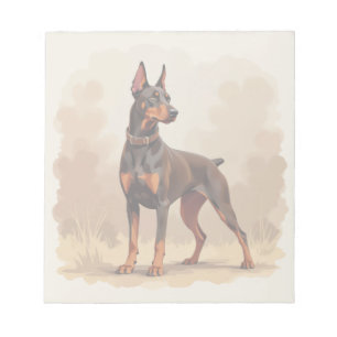 Bloc-note Dobermann Pinscher Chien Brun Rouille Rouge