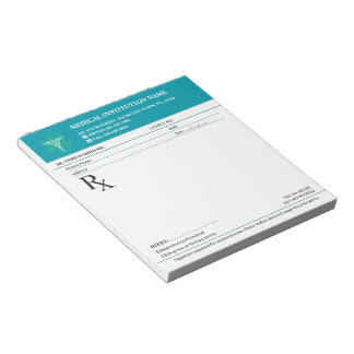 Bloc-note Doctor Prescription Medical RX Pad – Medical Teal