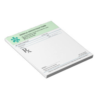 Bloc-note Doctor Prescription Medical RX Pad – Mint Green
