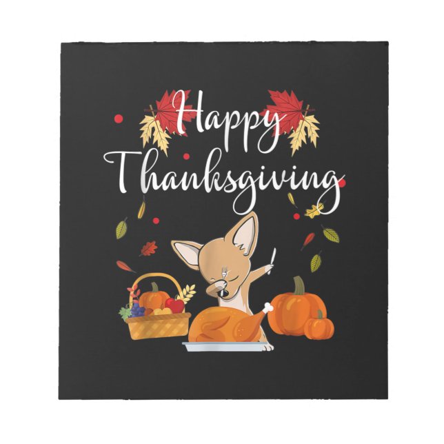 Bloc-note Dog Turkey Happy Thanksgiving (Devant)