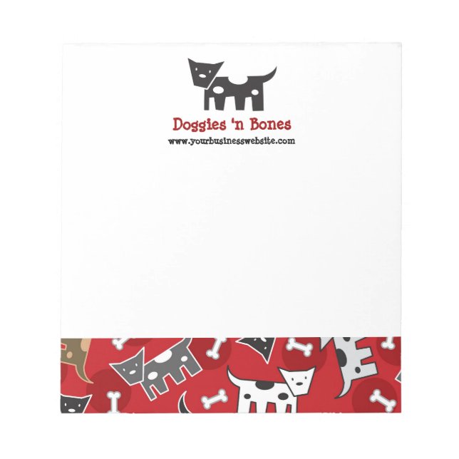 Bloc-note Doggies et os en caricature joli Chien chiot amusa (Devant)