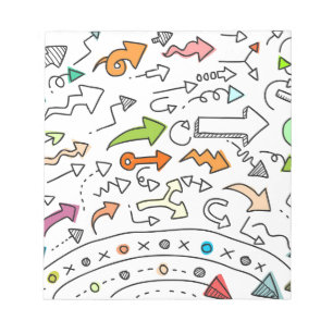 Bloc-note Doodle main tiré Sketchy Flèche Motif