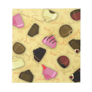 Bloc-note Douce Saint-Valentin - Motif de bonbons de la Sain
