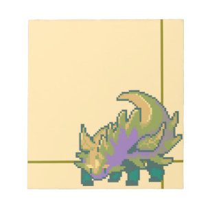 Bloc-note Dragon feuille Pixel art