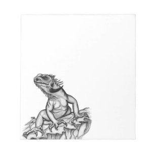 Bloc-note Dragon sur le Rocher, design noir et blanc