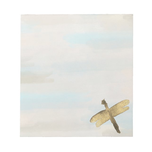 Bloc-note Dragonflies d'aquarelle or (Devant)