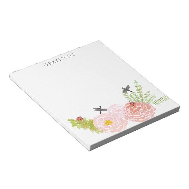 Bloc-note Dragonlies Rose Aquarelle Gratitude (Incliné)