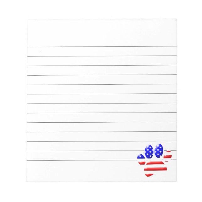 Bloc-note Drapeau américain Empreinte de patte Linked (Devant)