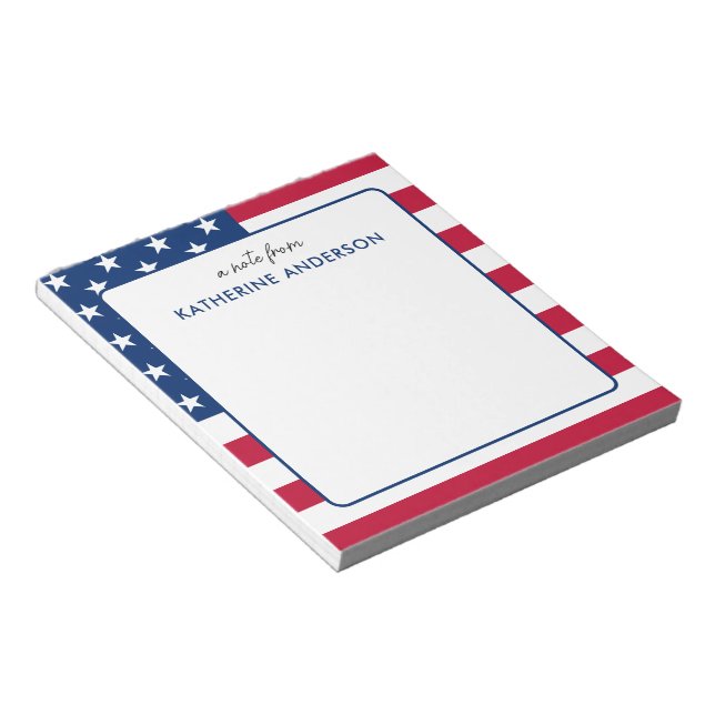 Bloc-note Drapeau américain personnalisé Patriotique USA (Incliné)