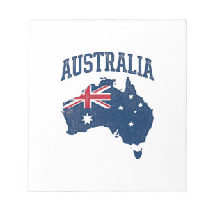 Bloc-note Drapeau Australie Carte Graphique Vintage en détre