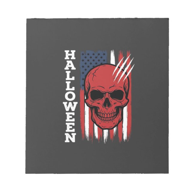 Bloc-note Drapeau crâne Halloween Vector Design_1 (Devant)