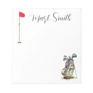 Bloc-note Drapeau de golf et sac pour golfeur