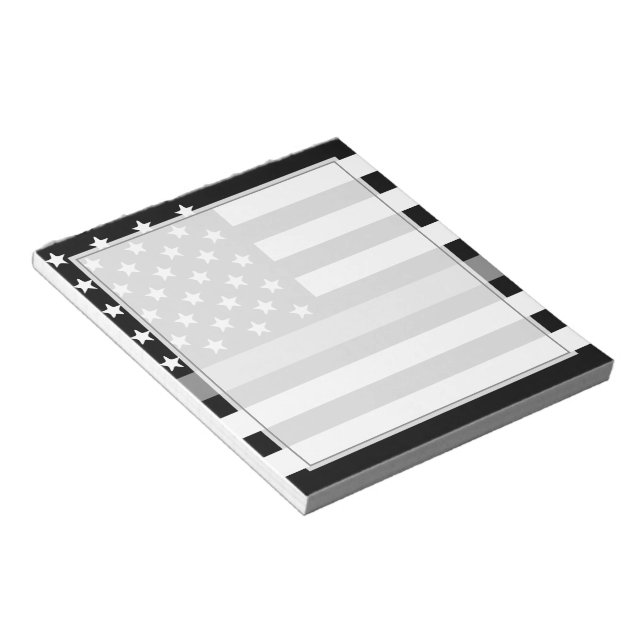 Bloc-note Drapeau de l'agent correctionnel Mince Silver Line (Incliné)