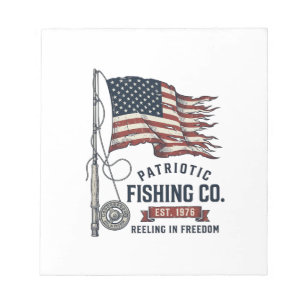 Bloc-note Drapeau de pêche patriotique vintage vecteur conce