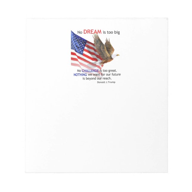 Bloc-note Drapeau et aigle Donald J Trump Citation (Devant)