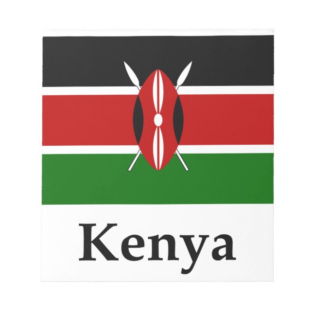 Bloc-note Drapeau Et Nom Du Kenya (Devant)