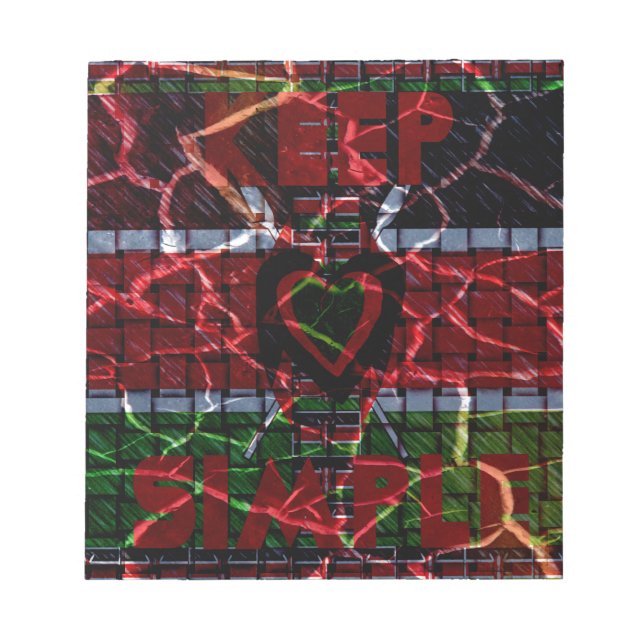 Bloc-note Drapeau fissuré : Faites simple - Résilience kenya (Devant)