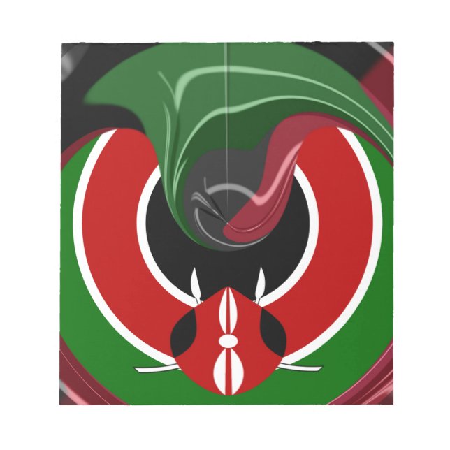Bloc-note Drapeau Fluid Kenyan : Un design moderne (Devant)