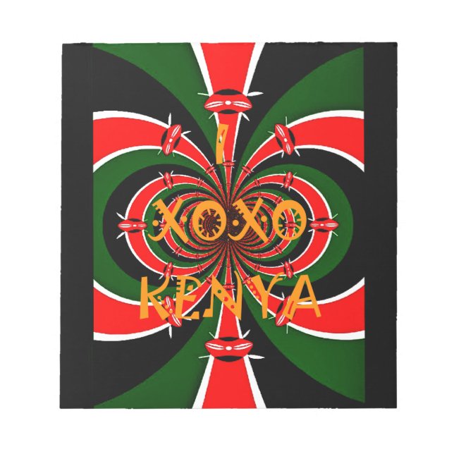 Bloc-note Drapeau Kenya d'inspiration africaine - Art Abstra (Devant)