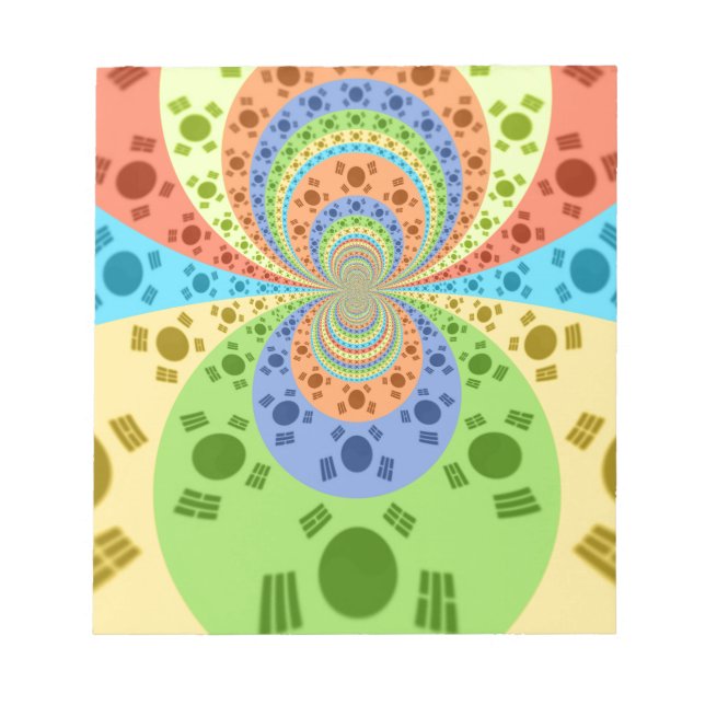 Bloc-note Drapeau sud-coréen Inspiré Art Abstrait Impression (Devant)