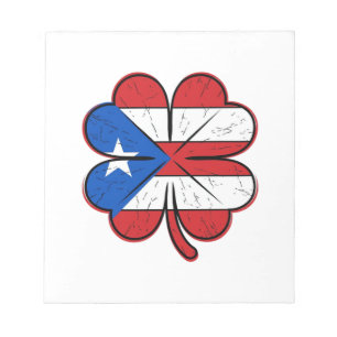 Bloc-note Drapeau Trèfle de Porto Rico Gravure Vintage Vecte