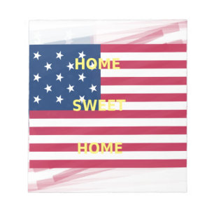 Bloc-note Drapeau USA "Home Sweet Home" Art Imprimer