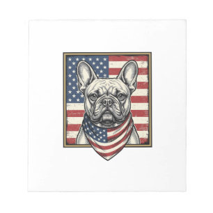 Bloc-note Drapeau vintage patriotique Bouledogue français