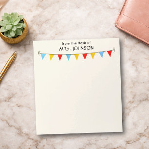 Bloc-note Drapeaux de guirlande colorés pour enseignant ou e