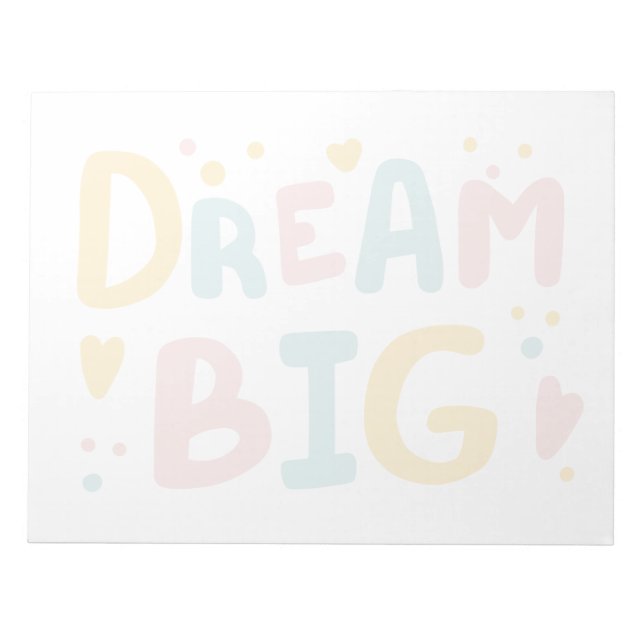 Bloc-note Dream Big Pastel Hearts (Devant)