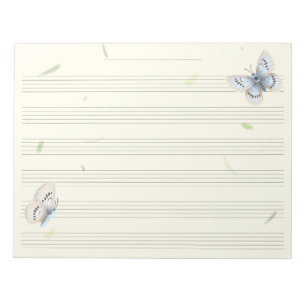 Bloc-note Dreamy Butterflies Musique Manuscrit Papier Musici