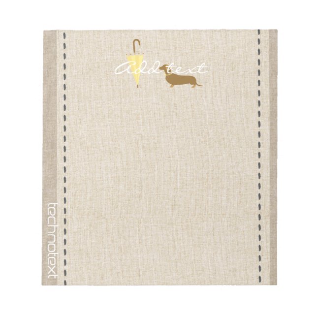 Bloc-note Dreamy Walker Linen Look Ajouter le texte Pet Love (Devant)