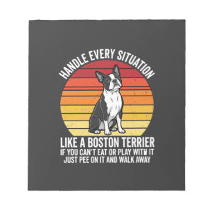 Bloc-note Drôle attitude de Boston Terrier Rétro