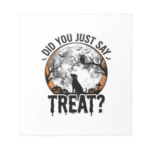 Bloc-note Drôle de friandise pour chien Halloween Design vec