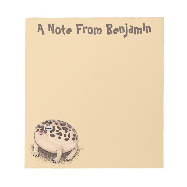 Bloc-note Drôle dessin de grenouille à pluie dans le désert (Devant)