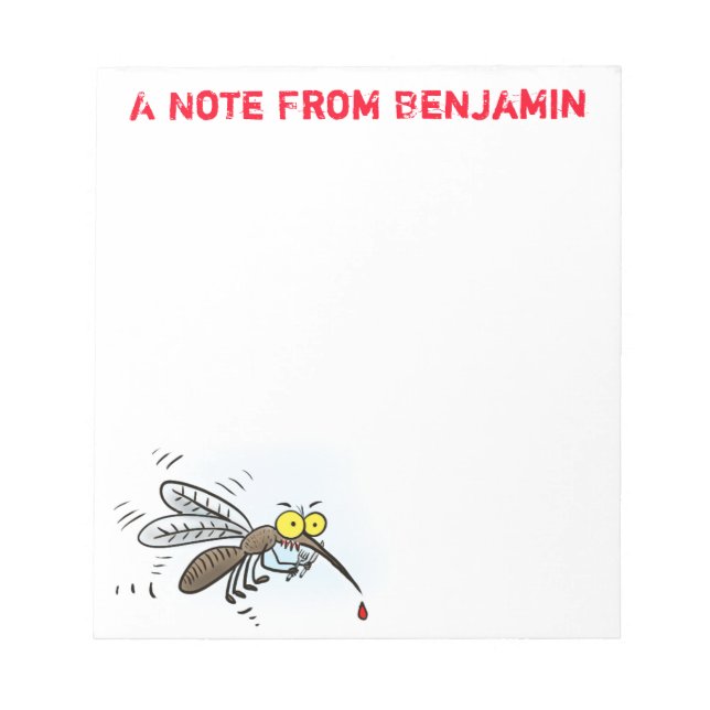 Bloc-note Drôle dessin d'insecte moustique (Devant)