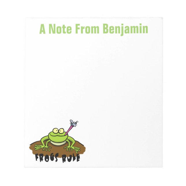 Bloc-note Drôle grenouille attraper la mouche dessin de dess (Devant)