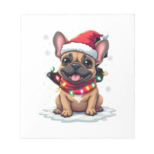Bloc-note Drôles de French Bulldogs Noël Chapeau de Père Noë