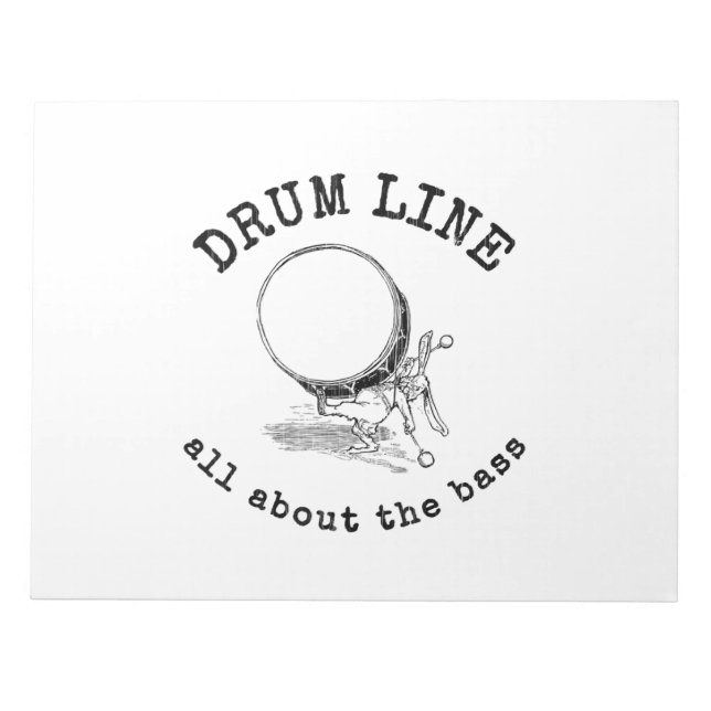 Bloc-note drum line - all about bass marchband band (Devant)
