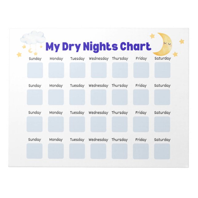 Bloc-note Dry Nights Sticker Chart: Bedwetting Tracker, Pott (Devant)