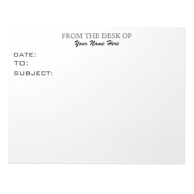 BLOC-NOTE DU BUREAU DE (Devant)